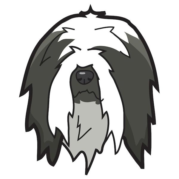 Bearded Collie Dog Decal, Dog Lover Decor Vinyl Sticker
